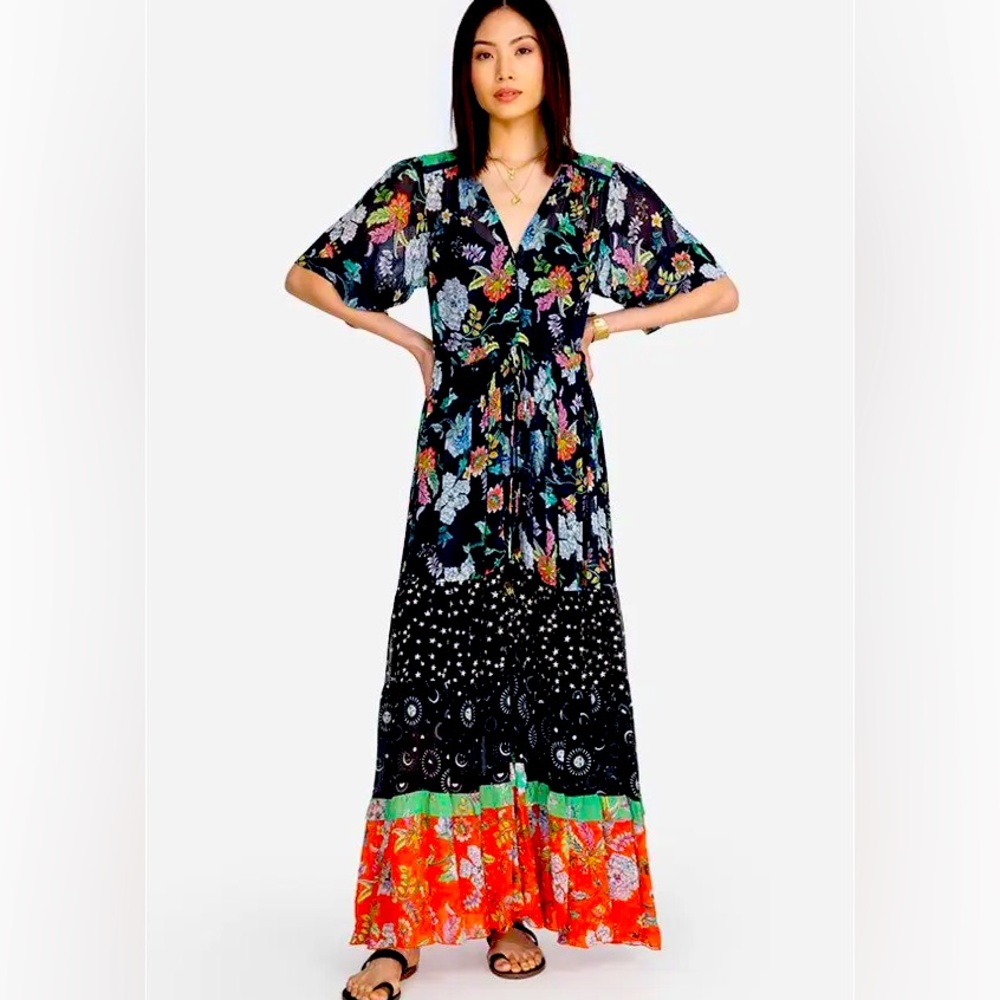 EUC Johnny Was Narciso Mixed Maxi Dress
